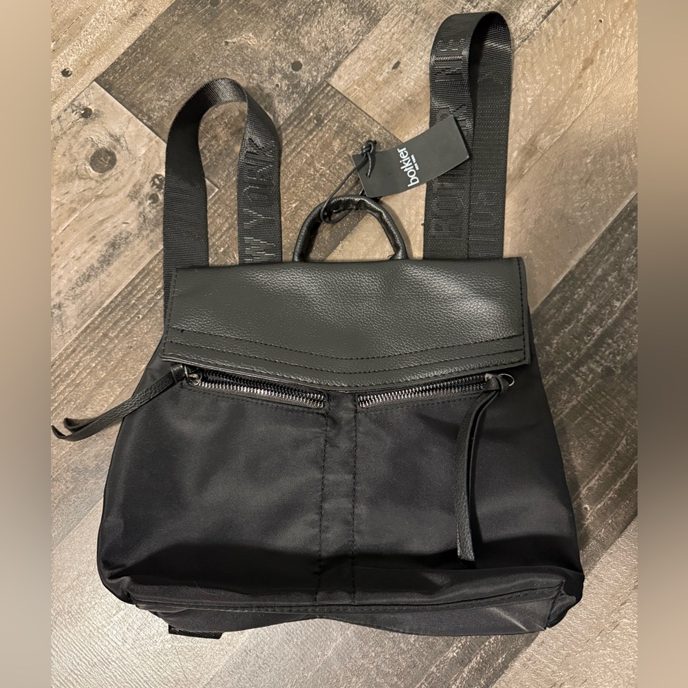 Botkier New York Black Mini Backpack |‎ Nylon & Faux Leather Convertible Bag NWT